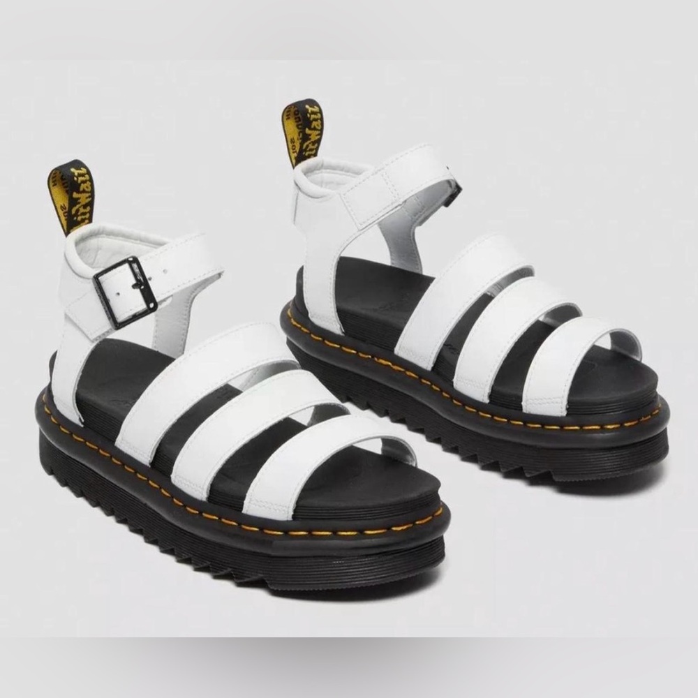 Dr. Martens Blaire White Platform Sandals
